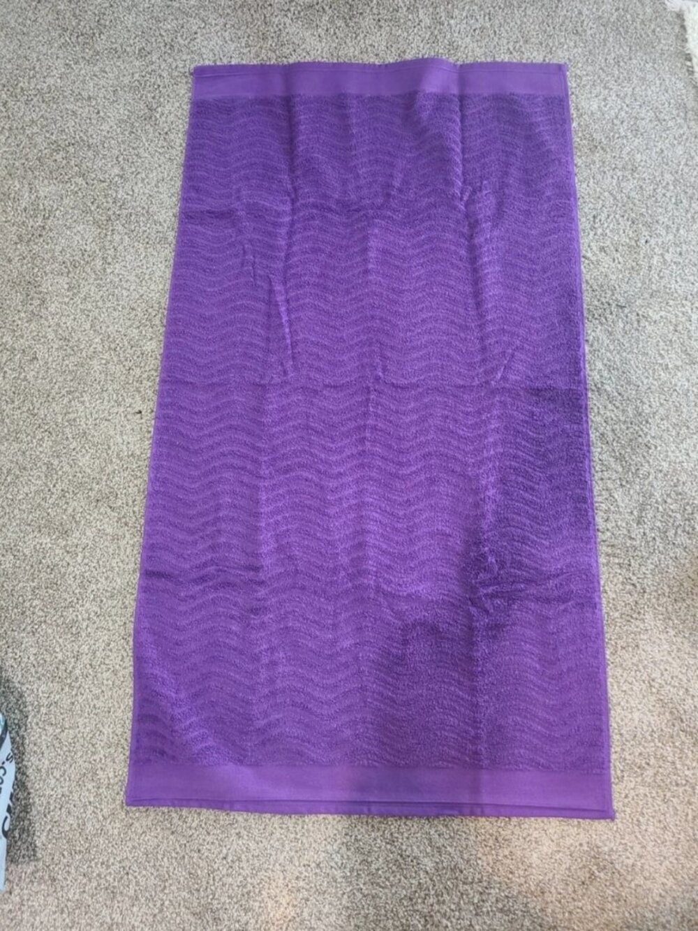 VTG NWT Bright Wave Purple Bath Towel 50" x 27" 100% Cotton USA Made